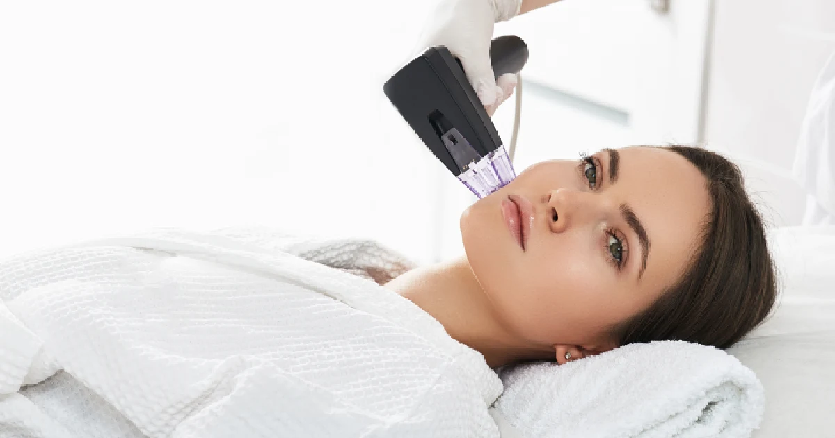 woman receiving a Morpheus8 treatment in BOYNTON BEACH, FL